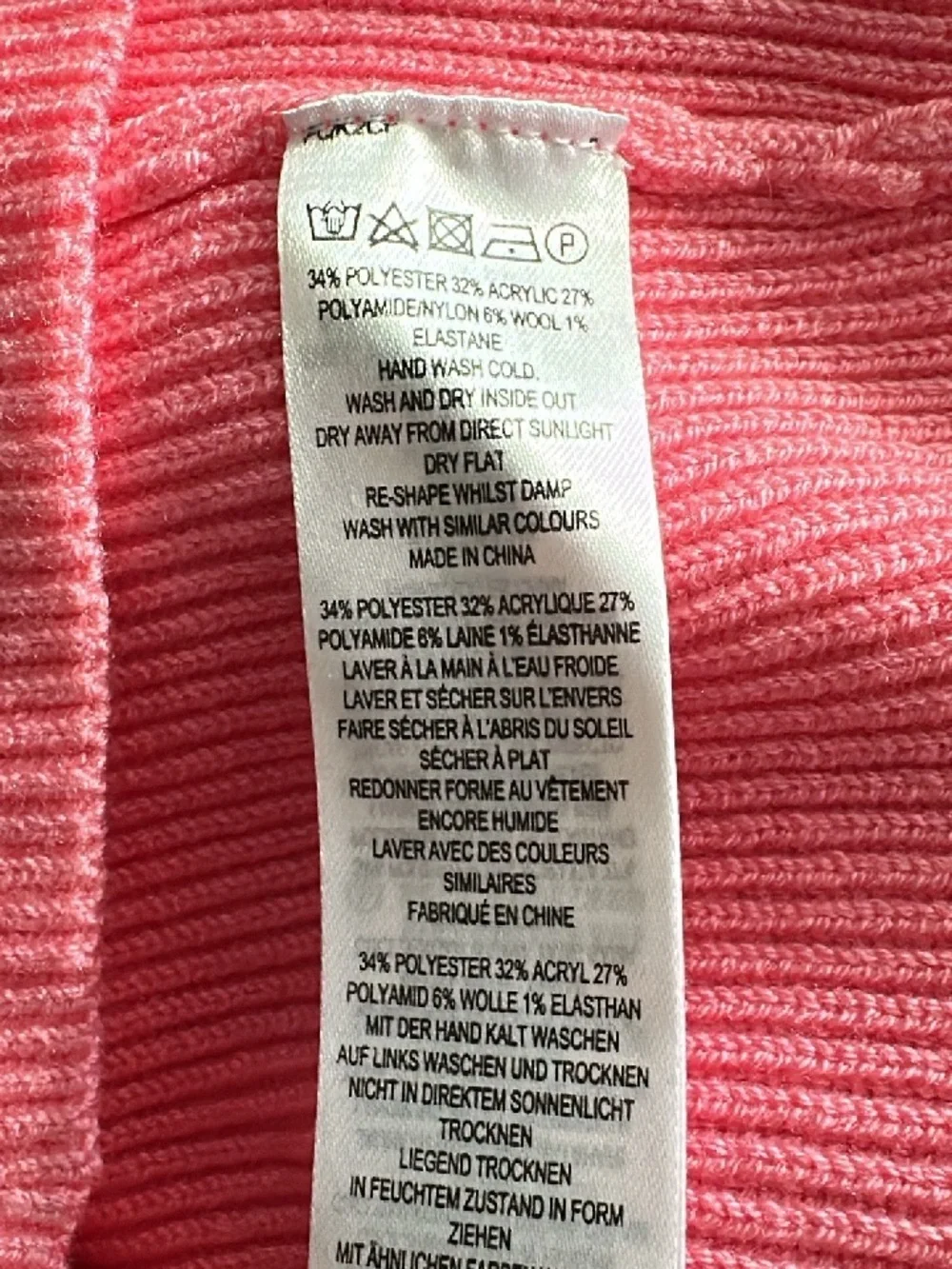 French Connection Jaida Pink Square Neck Short Sleeve Sweater NWT Large Wool - Picture 7 of 7